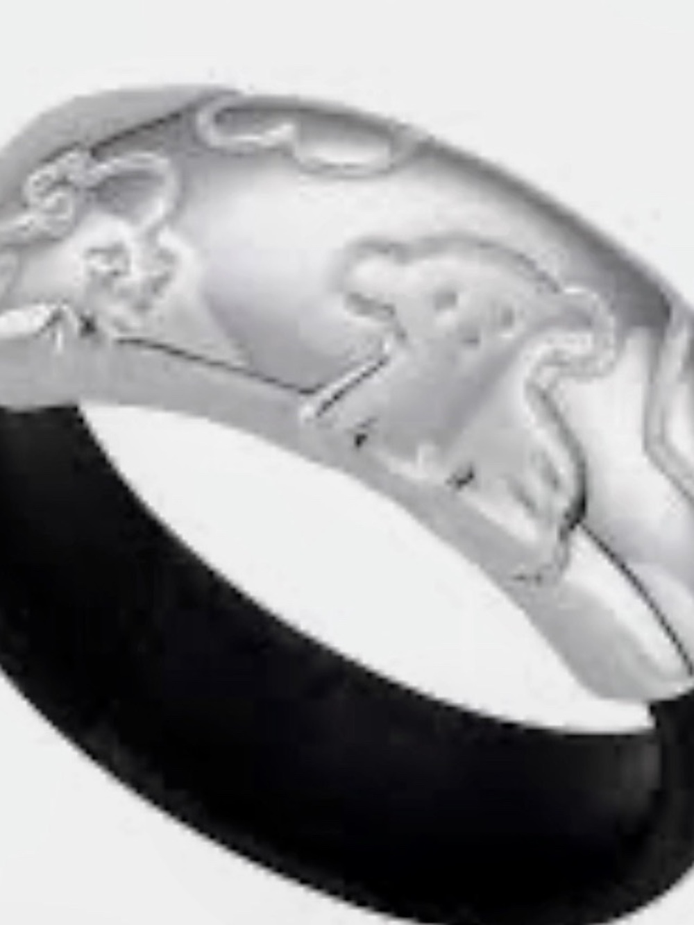 Tous Black and silver Tone Bear Motif Ring